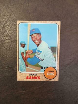 1968 Topps Ernie Banks Baseball Card Cubs 355 Vintage