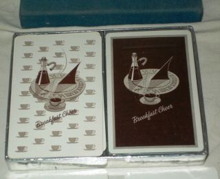 Set Of 2 Decks Playing Cards Vintage Breakfast Cheer Redislip