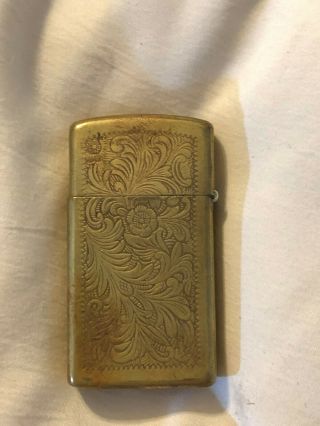 Vintage Zippo Gold Metal Leafed Refillable Lighter