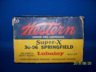 Vintage Western - X 30 - 06 Springfield Empty Ammo Box With Ammo Insert