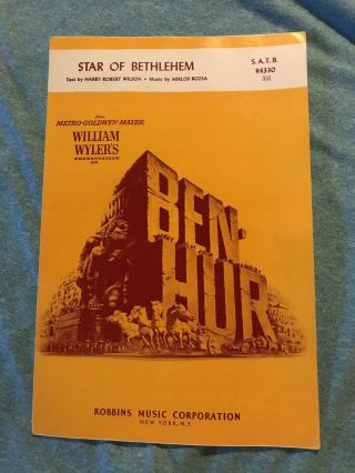 Ben Hur Star Of Bethlehem Orig Vintage Sheet Music Miklos Rozsa