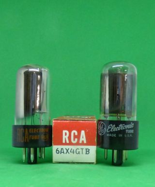 Vintage Pair Rca/ge 6ax4gtb Vacuum Tube Nos