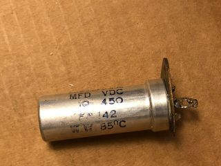 Vintage Mallory 10 Uf At 450v Can Capacitor Type Fp
