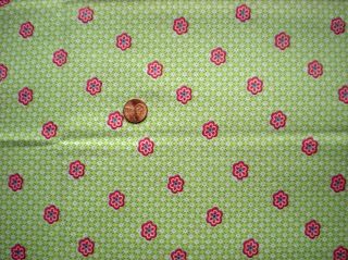 Geometric Vtg Feedsack Quilt Doll Clothes Sewing Craft Cotton Fabric Lime Red