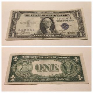Vintage $1 1935 - B Silver Certificate One Dollar Bill Washington Blue Seal