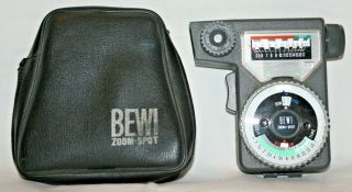Vintage Bewi Zoom Spot Light Meter With Case.