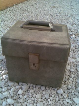 Vintage Vinyl Record Case Box Singles 45 Storage Box Dj Grey Carry Case Retro