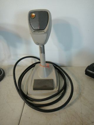 Microphone Vintage Motorola Tu535 - 1 & Cast Iron Stand As Seen