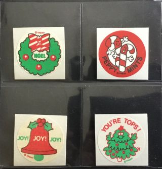4 Vintage 80s Matte Trend Scratch & Sniff Stickers - Christmas -