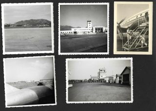 Set 5 Vintage Photo Plane Paa Pan Am / Bandeirante / Las Palmas Airport