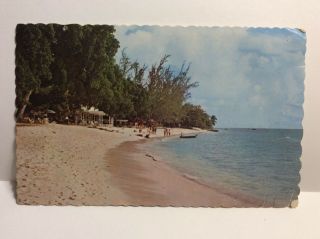 Barbados West Indies Paradise Beach Club St James Vintage Postcard Posted 1970