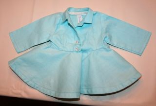Vintage Terri Lee Tagged Turquoise Doll Swing Coat Dress Clothes