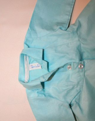 Vintage Terri Lee Tagged Turquoise Doll Swing Coat Dress Clothes 2