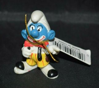 . Vintage Smurf Clown 2 " High Pvc Figure The Smurfs With Tags 1978 1995 Schleich
