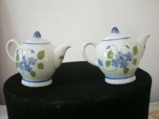 Vintage Teapot Salt & Pepper Shakers,  Pretty Floral Design