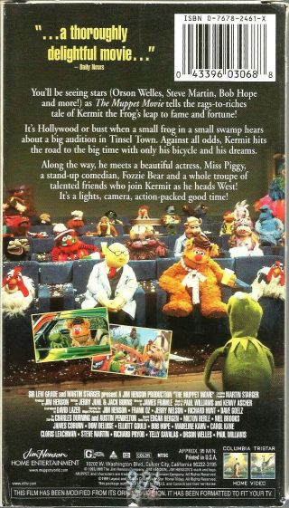 The Muppet Movie VHS 1999 Jim Henson Frank Oz Kermit Miss Piggy Fozzie Bear VTG 2