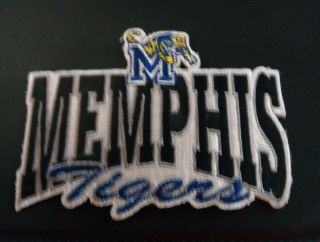 Memphis Tigers Vintage Iron On Embroidered Patch 3.  5 " X 2.  5 "