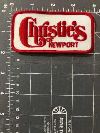Vintage Christie’s Of Newport Logo Patch Restaurant Rhode Island Ri 41 North Usa