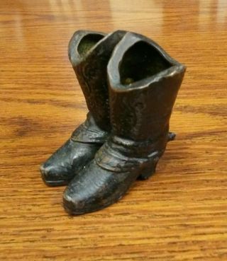Vintage Cast Iron Mini Cowboy Boots Decor Miniature