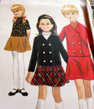 Lovely Vtg 1960s Girls Skirt,  Jacket,  & Blouse Sewing Pattern 4 Ff