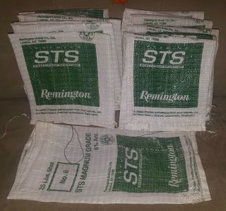 16 Vtg Empty Plastic Weave Lead Shot Bags - 25 Lb Sts Remington No.  8