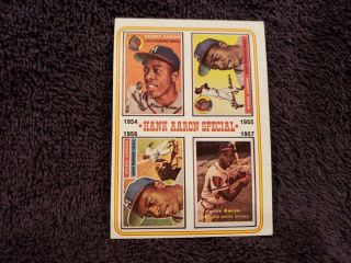 Vintage 1974 Topps 2 Hank Aaron Special 1954 - 1957 Card,  Milwaukee Braves,
