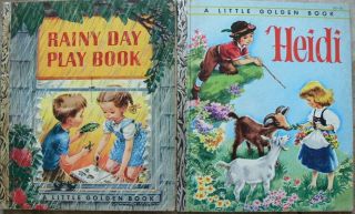 2 Vintage Little Golden Books Rainy Day Play Book,  Heidi Corinne Malvern