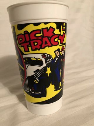 Vintage Dick Tracy Movie Plastic Collector Cup.  McDonald’s Coca Cola.  32 - 950 2