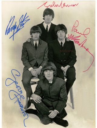 The Beatles Vintage Signed 8x10 Photo Autographed