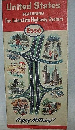 Vintage Humble/esso 1964 United States Interstate Highway System