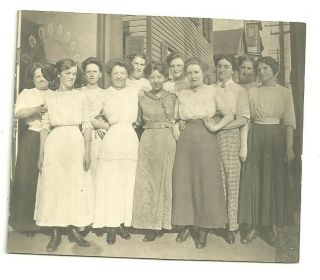 Vintage Photo Young Girls Ladies Posing Group Shot Dresses High Shoes