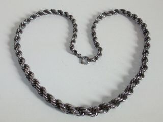 Marvellous Vintage Art Deco 800 Silver Graduated Rope Chain Necklace