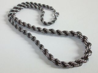 Marvellous Vintage Art Deco 800 Silver Graduated Rope Chain Necklace 2