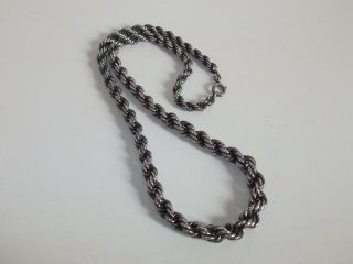 Marvellous Vintage Art Deco 800 Silver Graduated Rope Chain Necklace 4