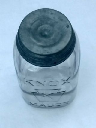 Vintage K in Keystone Knox Embossed Mason Fruit Glass Quart Canning Jam Jar 4