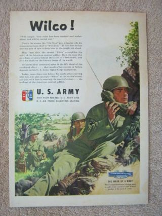 Vintage 1951 U.  S.  Army Recruiting Korean War Signal Corps Wilco Print Ad