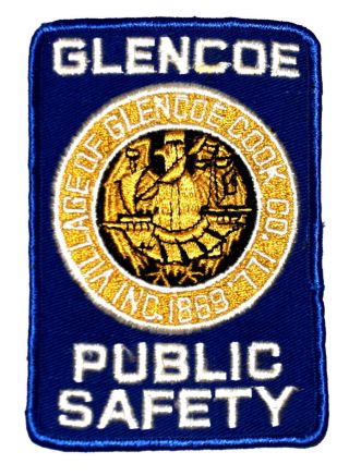 Glencoe Village Illinois Il Police Patch Public Safety City Seal Vintage Old Mes