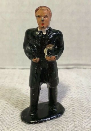 Vintage Barclay Lead Toy - Preacher Holding Hat