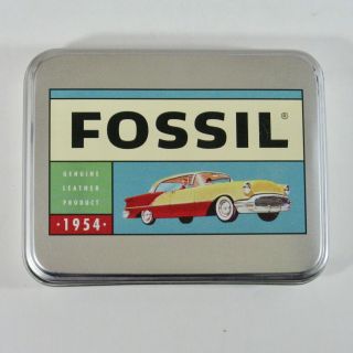 Fossil Wallet Empty Tin Design Of Vintage Classic Car Metal Box With Lid