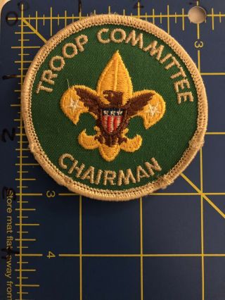 Vintage Green Troop Committee Chairman Patch Boy Scouts Of America Bsa Badge Usa