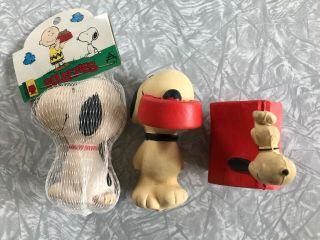 Set Of 3 – Vintage Peanuts Snoopy Dog Toys