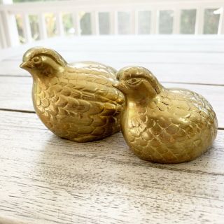 Vintage Brass Pheasants Set Of Two (2)