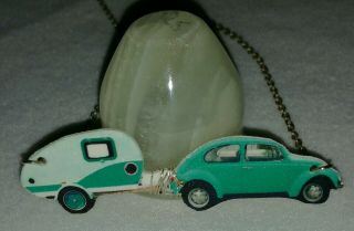 Retro Vw Beetle Necklace 19 " Silver Chain Volkswagen Jewelry Vintage Classic