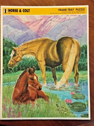 Vintage Rainbow Frame Tray Puzzle 75911 - Horse & Colt