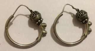 Vintage Solid 925 Sterling Silver Hoop Earrings