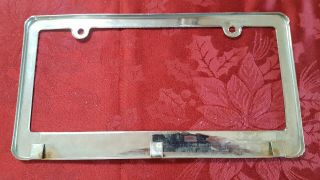 VINTAGE ERNIE MYERS FORD MERCURY CHROME RED LICENSE PLATE FRAME GREENVILLE OHIO 4