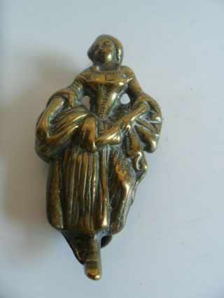 Wonderful Small Vintage Brass Lady Door Knocker