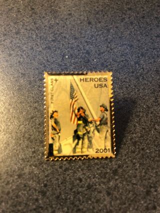 Vintage Usps 9/11 Heroes Usa 2001 First - Class Stamp Lapel Pin First Responders