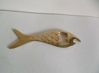 Vintage Brass Fish Shape Bottle Opener