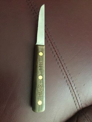 Vintage Chicago Cutlery 102s Paring Kitchen Knife - Walnut Handle